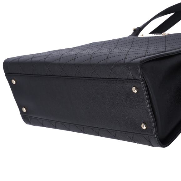 CHANEL Large Label Click Shopper Tote Black Stitched Grained Calfskin - Picture 4 of 9